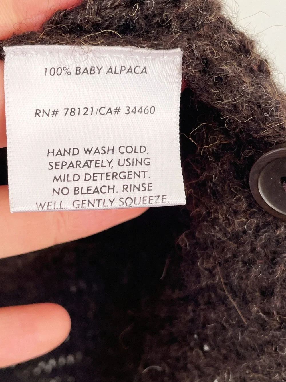 Eileen Fisher 100% Baby Alpaca Wool Knit Cardigan Sweater Womens Large Chocolate - Picture 5 of 11